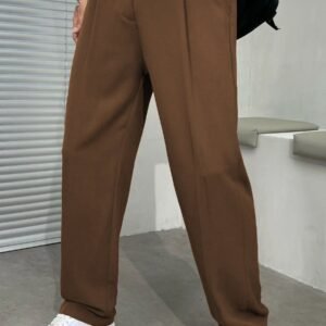 Single Plated Men's Cotton Pant In Coffee