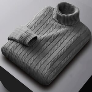 Winter Pullover Turtel High Neck In Grey
