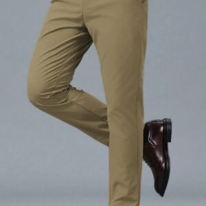 Precision Weave Executive Fit Cotton Pent In Light Camel